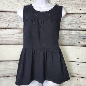 Maurices Women’s Black Sleeveless Eyelet Peplum Top Size XXL